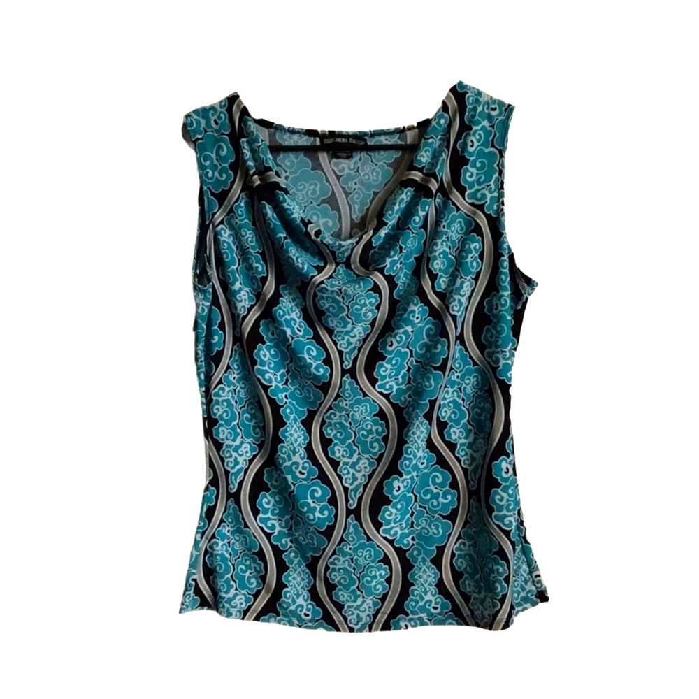 💥HOST PICK💥 Beechers Brook Cowl Neck Blue, Black Sleeveless Fitted Blouse  XL